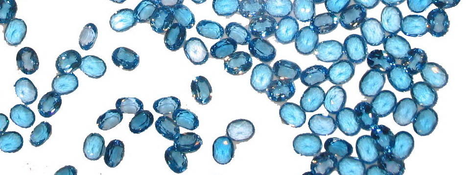 Numerous Oval Cut  Blue Topaz Gemstones 
