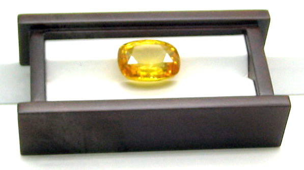 A Large Cushion Cut Yellow Sapphire Gemstone from Sri Lanka