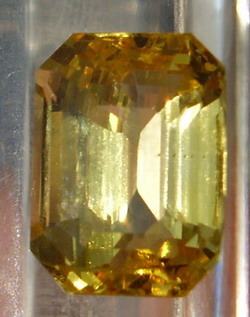 An Emerald Cut Yellow Sapphire Gemstone from Ceylon