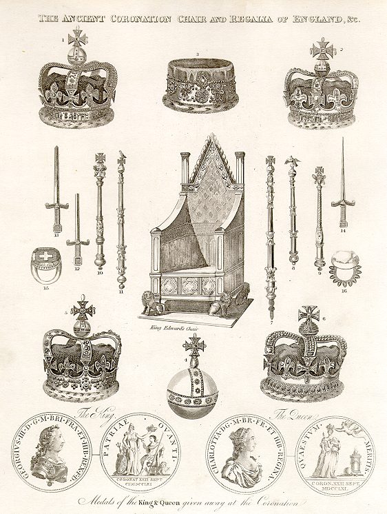 Drawings of the British Coronation Regalia