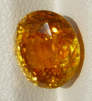Golden Yellow Oval Cut sapphire gemstone from Sri Lanka