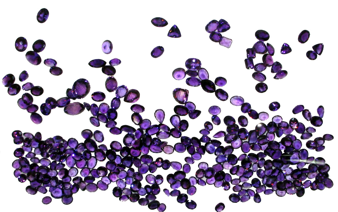 Large Ceylon Sri Lankan Amethyst Collection of different types of Cuts
