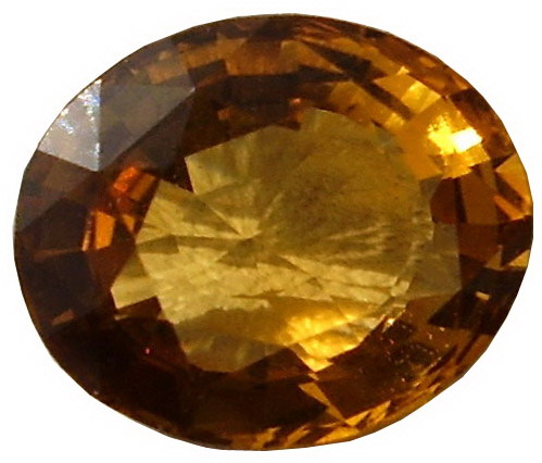 Close Up View of an Oval Cut Citrine Gemstone