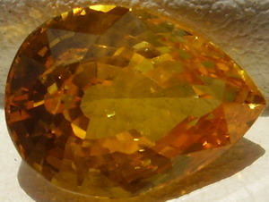 Pear Cut Golden Yellow Sapphire from Ceylon (Sri Lanka)