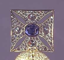 St. Edwards Sapphire Mounted On The Finial Cross On Top Of The Imperial State Crown