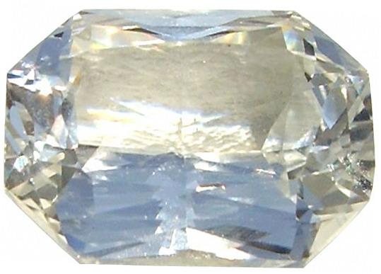 Ceylon White Sapphire Gemstone,Modified Emerald Cut