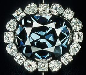 The Hope Diamond in the old setting- Copyright Smithsonian Institution