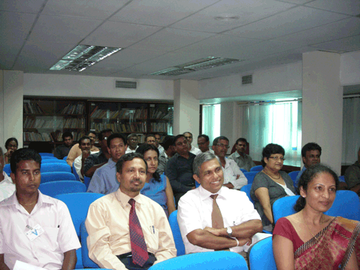 A section of the audience during the lecture delivered by Mr P R K Fernando -Value addition Sri Lankan gemstones through irradiation