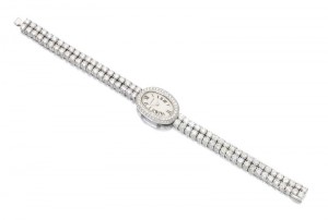 Lot 203 - Lady's Diamond Cocktail Watch, Mini Baignoire - by Cartier