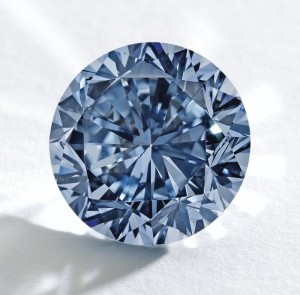 Front view of unmounted Premier Blue diamond
