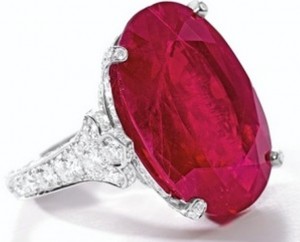 Lot 1762-An Impressive and Important Ruby and Diamond Ring mounted by   Cartier