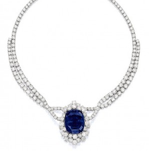 Lot 1766-Impressive and Rare Sapphire and Diamond Necklace