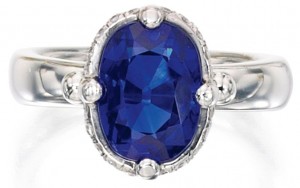 Lot 406 - Platinum, Kashmir Sapphire and Diamond Ring