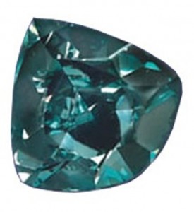 Trilliant-cut, fancy vivid blue-green Ocean Dream diamond