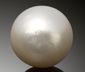33.147-carat natural, near-spherical, white, saltwater, nacreous pearl