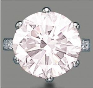 Lot 182 - 11.11-carat, round brilliant-cut, VVS1-clarity, fancy light pink diamond