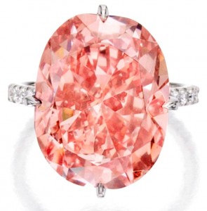 Lot 207 - 15.23-carat, cushion-cut, VS2-clarity, fancy intense orangy-pink   diamond