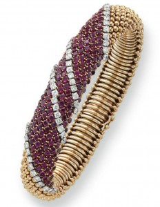 Lot 147  Ruby, Diamond and Gold Bracelet by Van  Cleef & Arpels