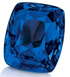 392.52-carat, cushion-cut, Blue Belle of Asia Sapphire, dismounted from its necklace setting