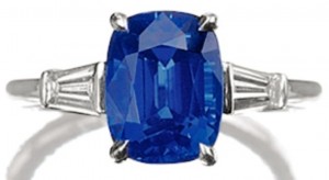 Lot 1433 - Sapphire and  Diamond Ring by Tiffany & Co.