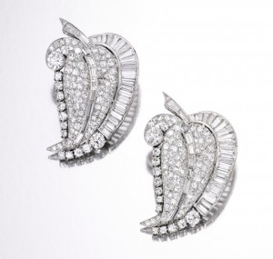 Lot 369 - Pair of Platinum and Diamond Clip Brooches