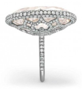 Lot 314 - Side view of rare colored diamond and diamond ring