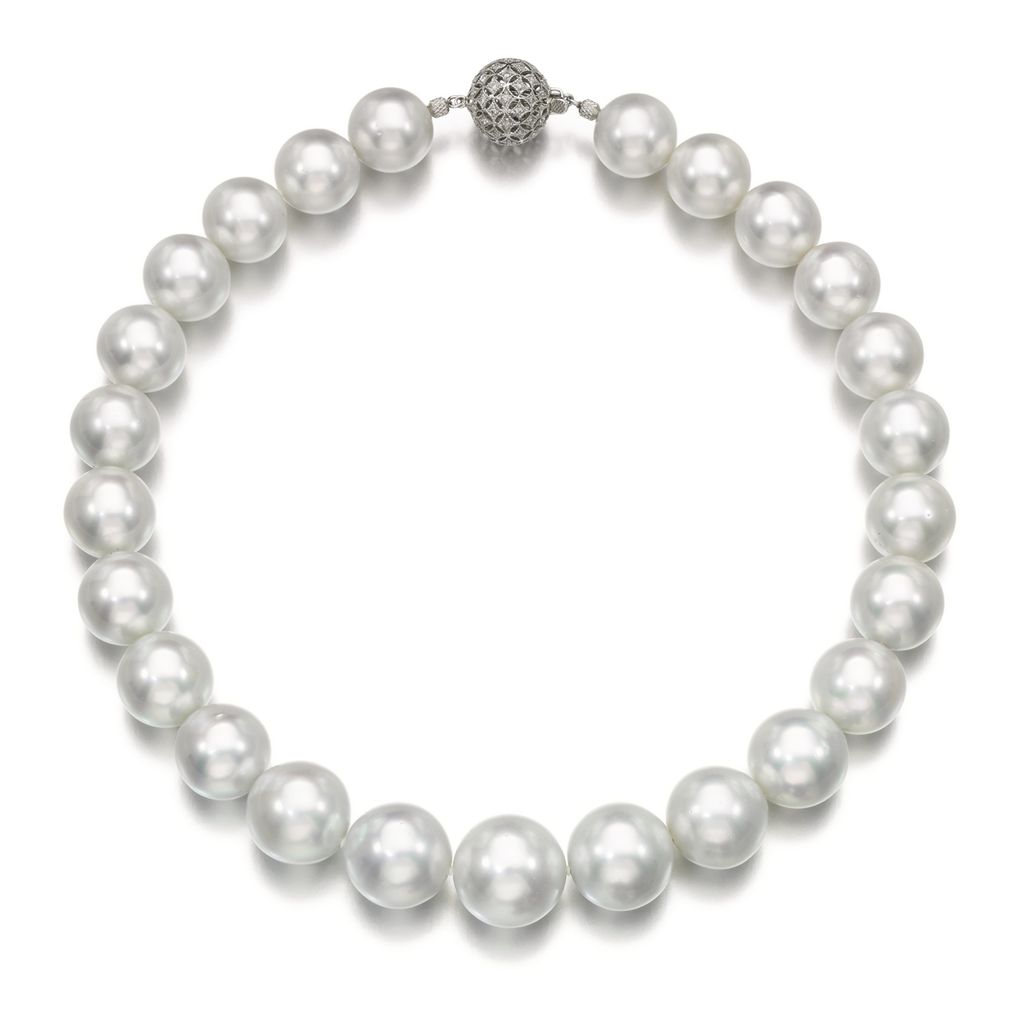 Lot 133 - Cultured Pearl and Diamond Necklace