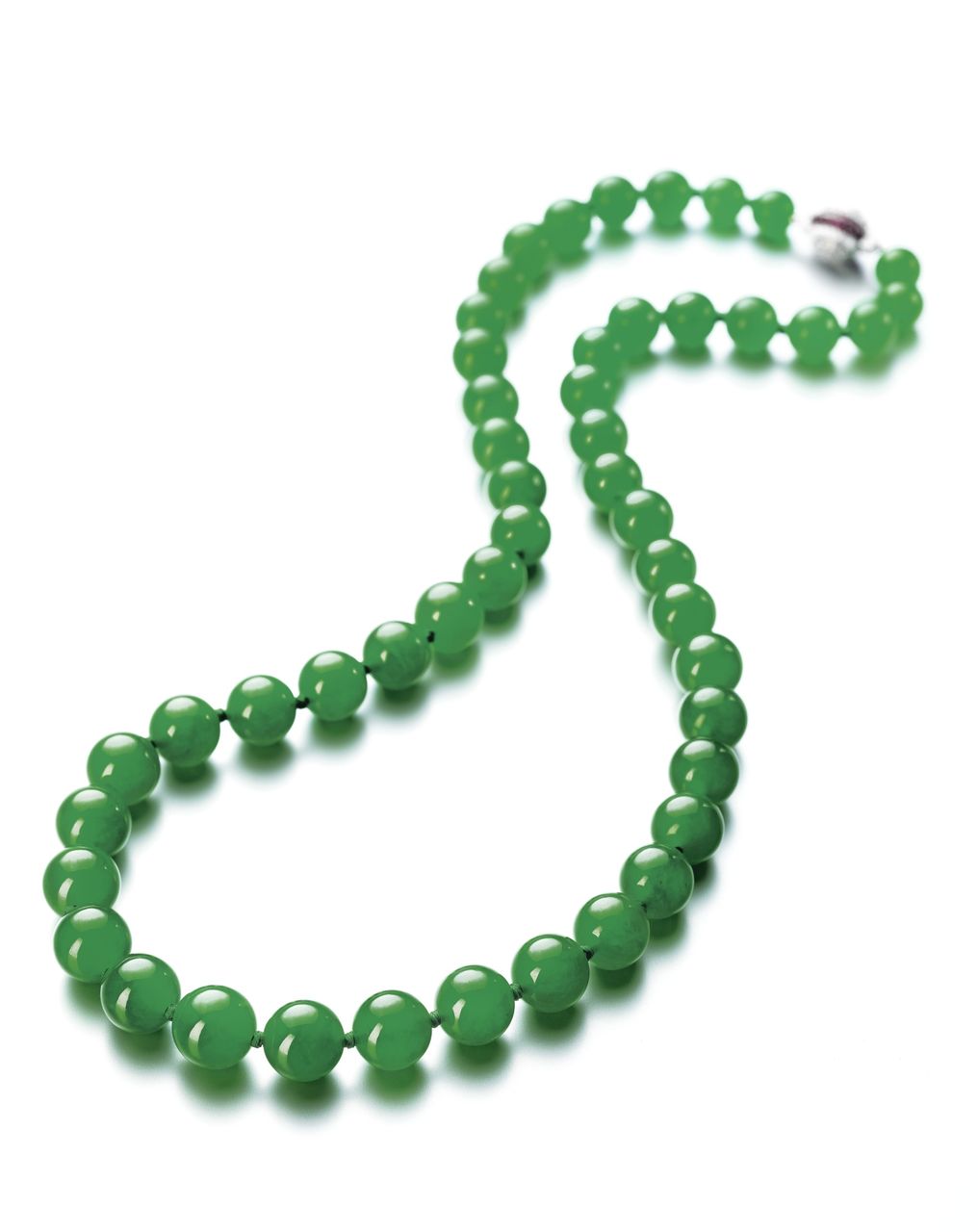 Lot 1700 - Another View of the Important Jadeite Bead, Diamond and Ruby Necklace