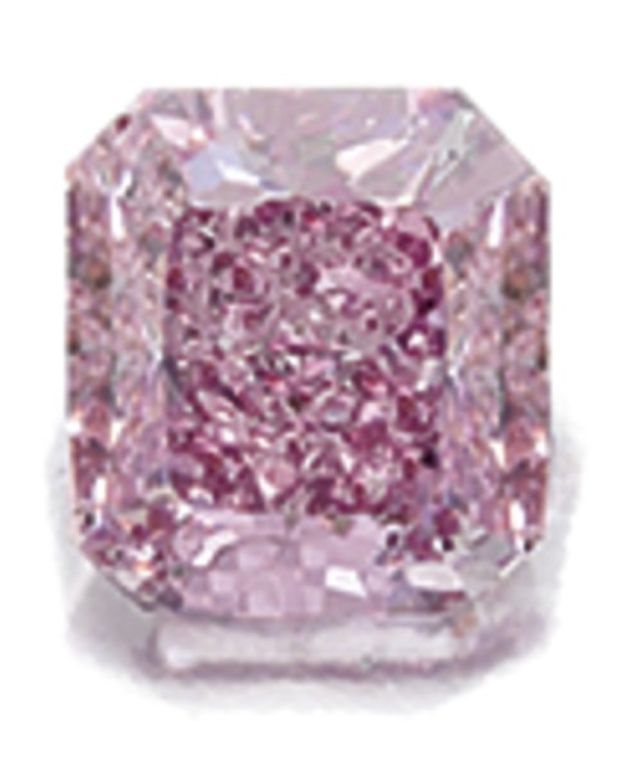 Lot 1685 - Fancy Vivid Purplish Pink Diamond and Diamond Ring