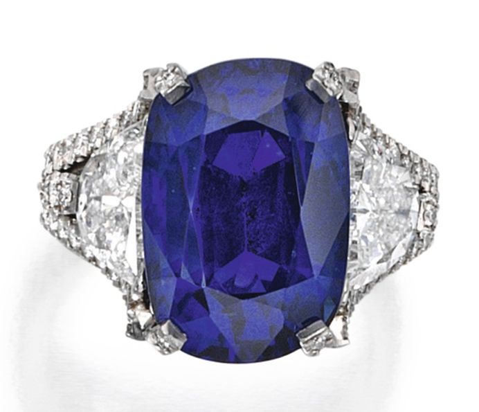Lot 60 - Platinum, Sapphire and Diamond Ring