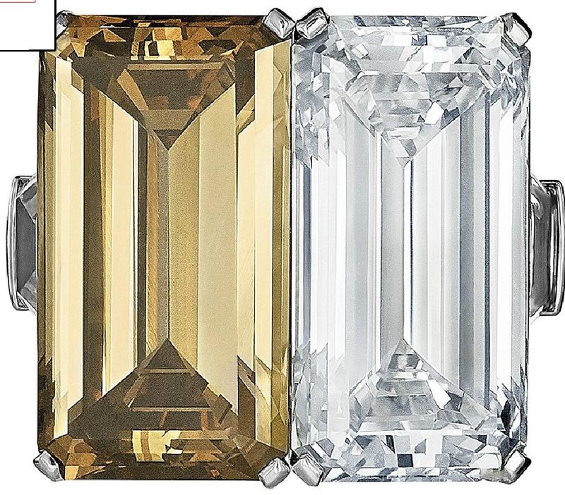 LO 247 - A COLOURED DIAMOND AND DIAMOND RING
