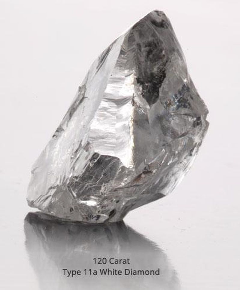 120 CARAT, TYPE IIa, WHITE LULO DIAMOND