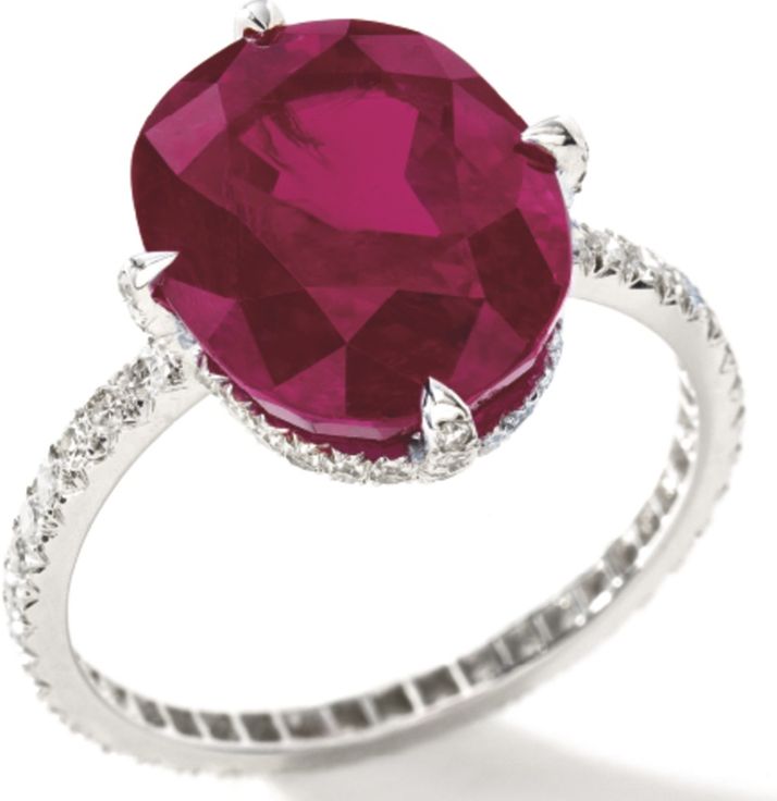 LOT-1750 - EXQUISITE RUBY AND DIAMOND RING, JAR