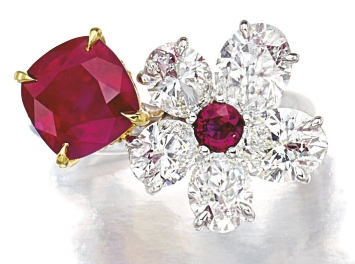LOT 9124 - ANOTHER VIEW RUBY AND DIAMOND RING