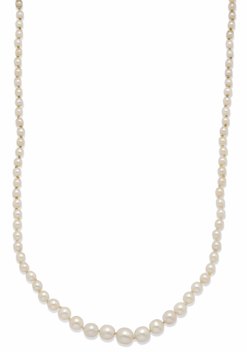 LOT 132 – A STRAND OF NATURAL PEARLS AND A SINGLE CULTURED PEARL – 