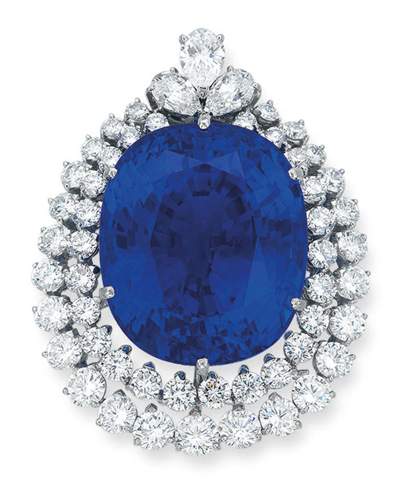 LOT 1964 - AN IMPORTANT SAPPHIRE AND DIAMOND 