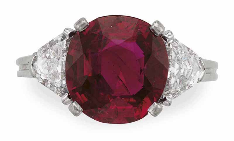 LOT 167 - THE BERLIN RUBY A RUBY AND DIAMOND RING, BY TIFFANY & CO 