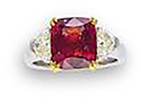 LOT 508 - A SPINEL AND DIAMOND 