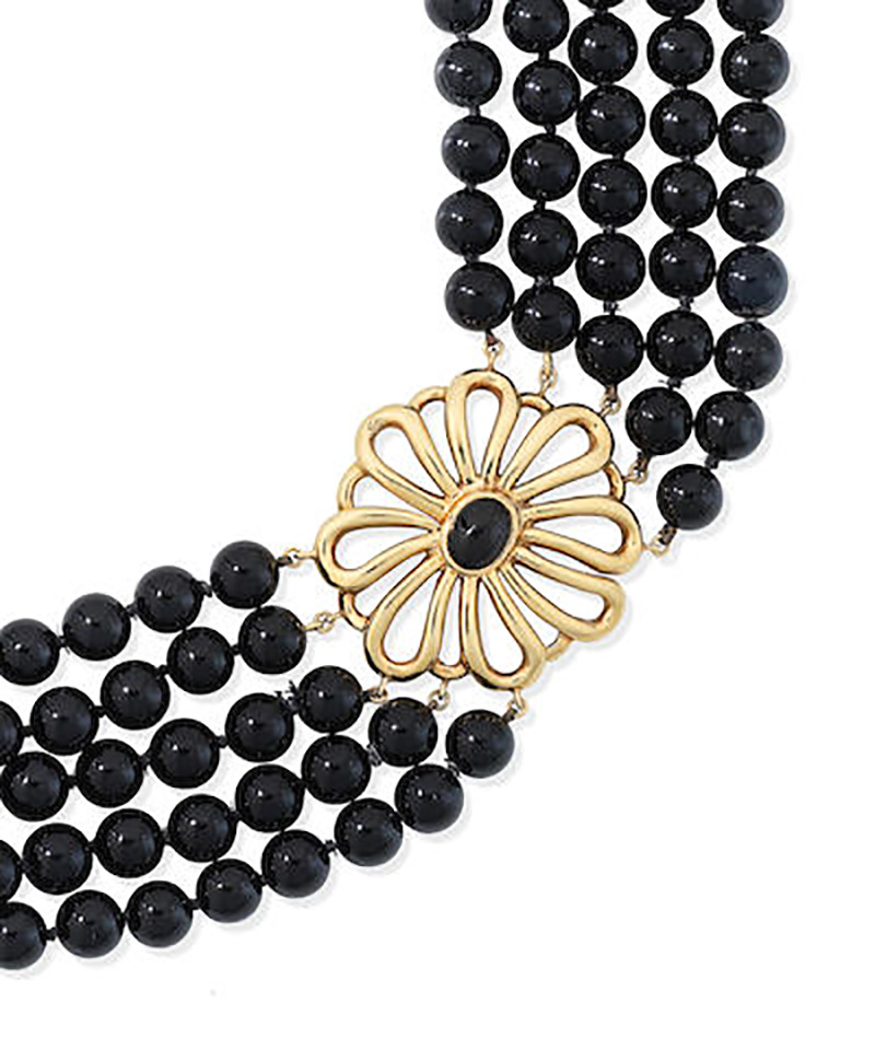 LOT 122 - AN ONYX CHOKER, by Paloma Picasso for Tiffany, circa 1980
