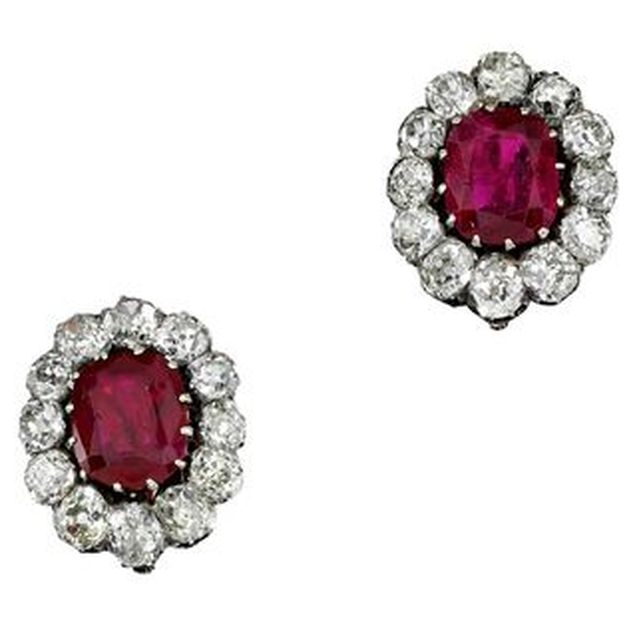 PAIR OF RUBY AND DIAMOND EARRINGS, LATE 19TH CENTURY