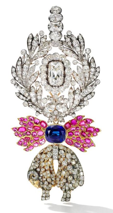 SAPPHIRE, RUBY AND DIAMOND JEWELED BADGE OF THE ORDER OF THE GOLDEN FLEECE