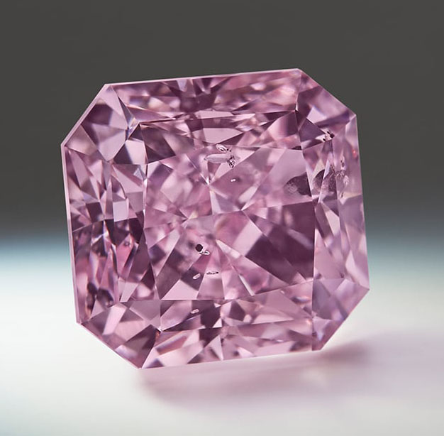 Lot 2 - Argyle Ethereal - A 2.45-carat, square radiant-cut, Fancy Intense Purple-Pink diamond.