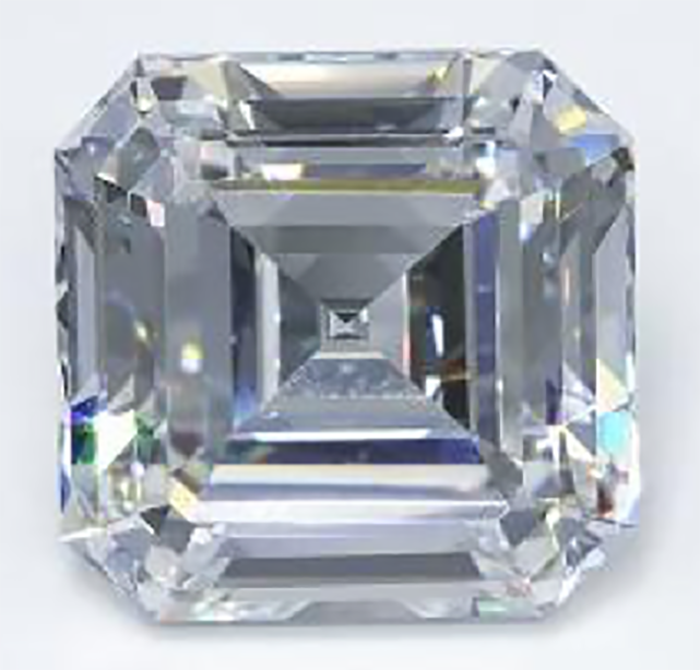 10.02 carat square emerald cut E-color VS1-clarity lab-grown diamond