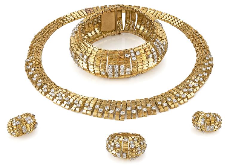 Lot 18 - A Sutie of Diamond & 18K Gold Jewellery by LaCloche, Circa 1950