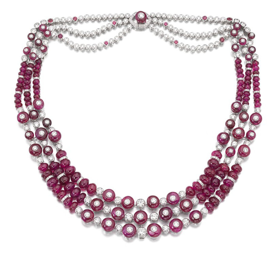 LOT 115 - GRAFF RUBY AND DIAMOND NECKLACE