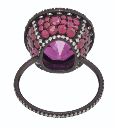 JAR COLORED SAPPHIRE, RUBY AND DIAMOND 'MATHILDE' RING