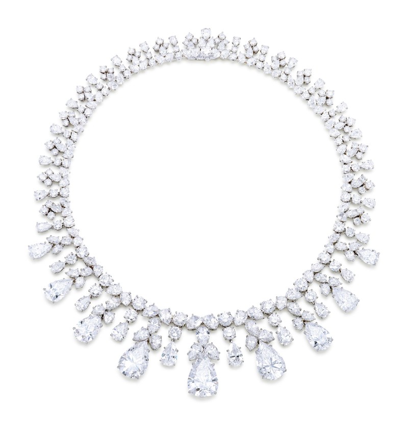 Lot-8008 Harry Winston magnificent-diamond fringe necklace