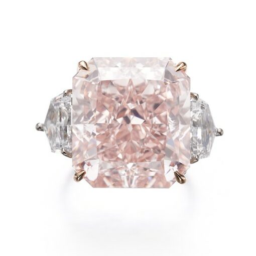 Lot 292 – Rare and Impressive Fancy Orangy Pink Diamond Ring