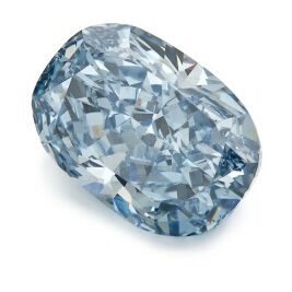 Lot-71 3.01 carat cushion cut fancy vivid blue diamond of the ring unmounted.